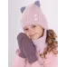 Варежки детские, сиреневый, 9-10 лет, Поляярик