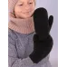 Варежки детские, черный, 9-10 лет, Поляярик