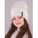Шапка осенняя для девочки, молочный, 52-54, Поляярик