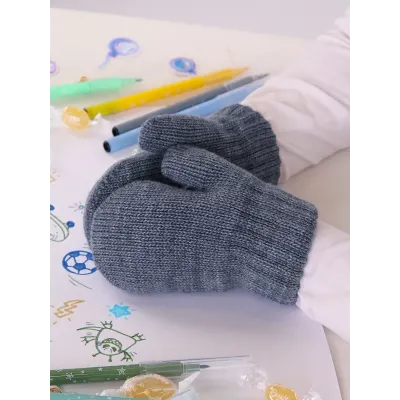 Варежки для мальчика, серо-голубой, 2-3 года, Поляярик