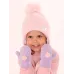 Варежки для девочки, лавандовый, 1-2 года, Поляярик