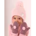 Варежки для девочки, розовато-серый, 1-2 года, Поляярик