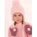 Варежки для девочки, розовато-серый, 1-2 года, Поляярик