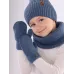 Варежки теплые для мальчика, серо-голубой, темно-голубой, 3-4 года, Поляярик