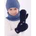 Варежки теплые для мальчика, темно-синий, 3-4 года, Поляярик