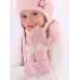 Перчатки вязаные шерстяные, пудровый, 7-8 лет, Поляярик