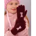 Перчатки детские для девочки, бордовый, 7-8 лет, Поляярик