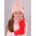 Перчатки для девочки, алый, 3-4 года, Поляярик