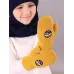 Варежки теплые для мальчика, горчичный, 5-6 лет, Поляярик
