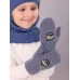 Варежки теплые для мальчика, серо-синий, 5-6 лет, Поляярик