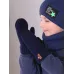 Варежки теплые двухслойные, темно-синий, 9-10 лет, Поляярик
