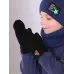 Варежки теплые двухслойные, черный, 9-10 лет, Поляярик