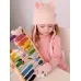 Варежки двухслойные теплые,зимние, пудровый, 7-8 лет, Поляярик