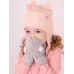 Варежки зимние, светло-серый, 7-8 лет, Поляярик