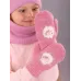 Варежки зимние для девочки, темно-розовый, 7-8 лет, Поляярик