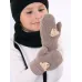 Варежки для мальчика, темно-бежевый, бежевый, 3-4 года, Поляярик