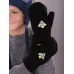 Варежки теплые двухслойные, черный, 5-6 лет, Поляярик