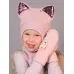 Варежки для девочки, светло-розовый, розовый меланж, 5-6 лет, Поляярик