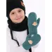 Варежки для мальчика, зеленый, 3-4 года, Поляярик