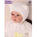 Шапка для девочки c завязками, белый, 36-38, Поляярик