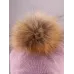 Шапка шлем зимняя с помпоном для девочки, бледно-лиловый, лиловый, 48-50, Поляярик