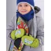 Варежки зимние детские, салатовый, 13-14 см, Поляярик