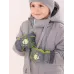 Перчатки зимние детские для мальчика, серый, салатовый, 13-14 см, Поляярик