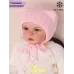 Шапка для девочки c завязками, светло-розовый, 40-42, Поляярик