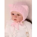 Шапка для девочки c завязками, светло-розовый, 40-42, Поляярик
