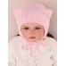 Шапка для девочки c завязками, светло-розовый, 40-42, Поляярик