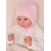 Шапка для девочки c завязками, светло-розовый, 40-42, Поляярик