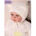 Шапка для девочки c завязками, молочный, 44-46, Поляярик