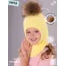 Шапка шлем для девочки зима, лимонный, 48-50, Поляярик