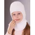 Шапка шлем зимняя для девочки, молочный, 50-52, Поляярик
