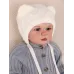 Шапка для мальчика c завязками, молочный, 42-44, Поляярик