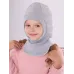 Шапка шлем зимняя для девочки, светло-серый, 48-50, Поляярик