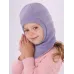 Шапка шлем зимняя для девочки, лавандовый, 46-48, Поляярик