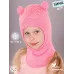 Шапка шлем зимняя для девочки, ярко-розовый, 48-50, Поляярик