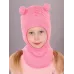 Шапка шлем зимняя для девочки, ярко-розовый, 48-50, Поляярик