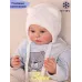 Шапка для мальчика c завязками, белый, 38-40, Поляярик