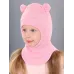 Шапка шлем зимняя для девочки, розовый, пастельно-розовый, 48-50, Поляярик