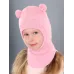 Шапка шлем зимняя для девочки, розовый, пастельно-розовый, 48-50, Поляярик
