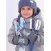 Варежки зимние детские, серый, 13-14 см, Поляярик