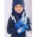 Варежки зимние детские, синий, ярко-синий, 13-14 см, Поляярик