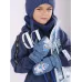 Варежки зимние детские, серо-синий, 13-14 см, Поляярик