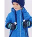 Варежки зимние детские, темно-синий, бирюзовый, 13-14 см, Поляярик