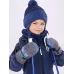 Варежки зимние детские, серый, серо-синий, 13-14 см, Поляярик