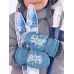 Варежки зимние детские, серо-синий, 13-14 см, Поляярик
