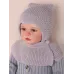 Шапка-шлем для мальчика, серый, 3-6 мес, Поляярик