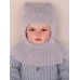 Шапка-шлем для мальчика, серый, 3-6 мес, Поляярик